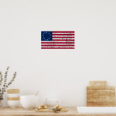 Poster Drapeau Betsy Ross en détresse (Cuisine)