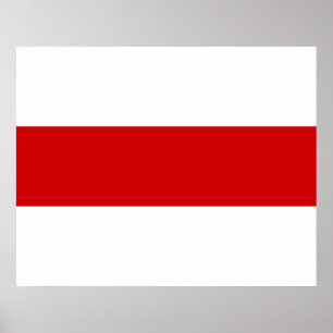 Poster Drapeau biélorusse (rouge et blanc)