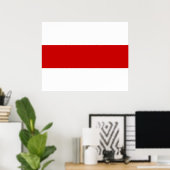Poster Drapeau biélorusse (rouge et blanc) (Bureau à domicile)