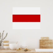 Poster Drapeau biélorusse (rouge et blanc) (Cuisine)