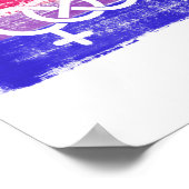 POSTER DRAPEAU BISEXUAL PEINT SYMBOLE FIDE (Coin)