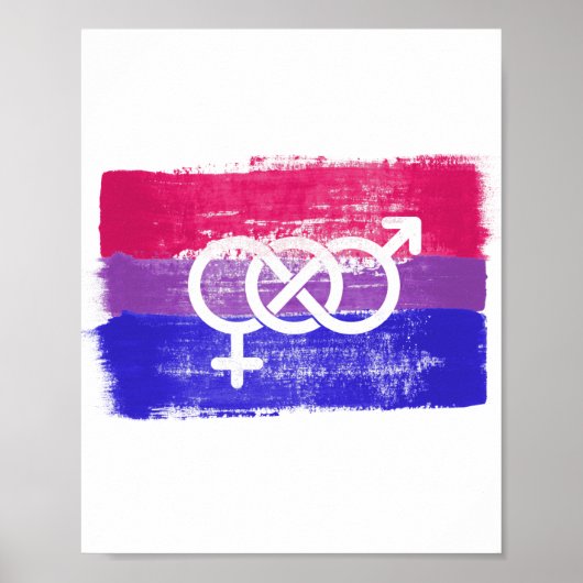 POSTER DRAPEAU BISEXUAL PEINT SYMBOLE FIDE (Devant)
