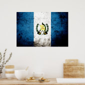 Poster Drapeau Black Grunge Guatemala (Cuisine)