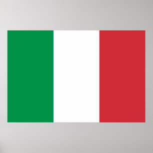Poster Drapeau blanc vert et rouge italien