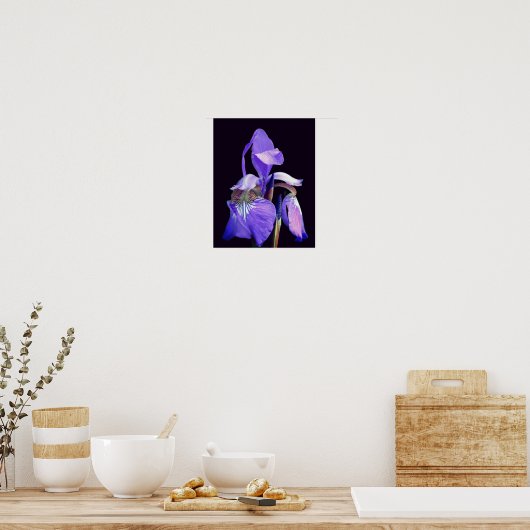 Poster Drapeau bleu clair Iris Fleur (Cuisine)