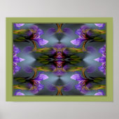 Poster Drapeau bleu Fleur d'Iris Nature Abstraite (Devant)