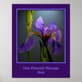 Poster Drapeau bleu Fleur Iris Personnalisé (Devant)
