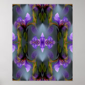 Poster Drapeau Bleu Iris Fleur Abstraite Nature Art (Devant)