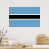 Poster Drapeau botswanais (Botswana) (Cuisine)