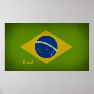 Poster Drapeau Brasil