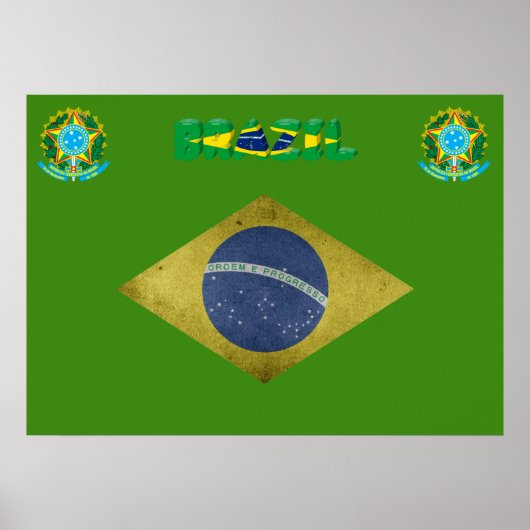 Poster Drapeau brésilien (Devant)