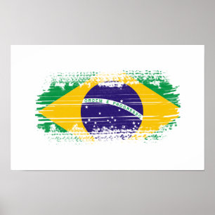 Poster Drapeau brésilien