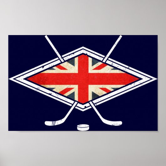 Poster Drapeau britannique de hockey sur glace (Devant)