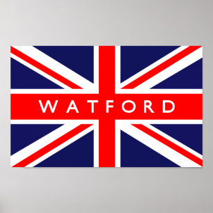Poster Drapeau britannique de Watford