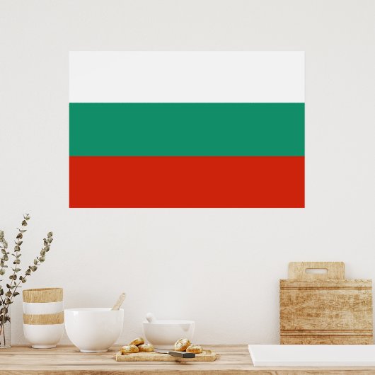 Poster Drapeau Bulgarie tricolore (Cuisine)