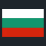 Poster Drapeau Bulgarie tricolore<br><div class="desc">Drapeau de la Bulgarie: " Съединението прави силата " → L'union fait la force ! 
Il se compose de trois bandes horizontales: blanc,  vert et rouge. Le blanc symbolise la paix,  le vert la fertilité des terres bulgares et le rouge le courage du peuple.</div>