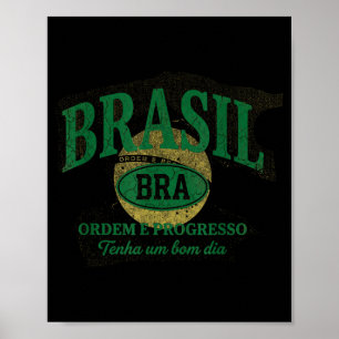 Poster Drapeau Cadeau Brésil Fan Brésilien Vintage Samba