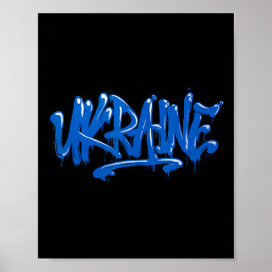 Poster Drapeau Cadeau Ukraine Ukraini Kiev Ukrainien Ukra