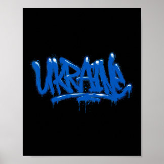Poster Drapeau cadeau Ukraine Ukraini Kiev Ukrainien Ukra