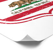 Poster Drapeau California Route 66 (Coin)