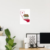 Poster Drapeau Californie, Ours (Bureau à domicile)