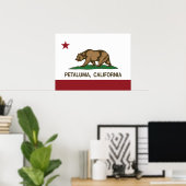 Poster Drapeau californien Petaluma (Bureau à domicile)