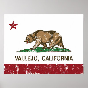 Poster Drapeau californien Vallejo