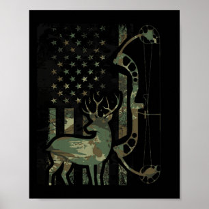 Poster Drapeau Camo Américain Chasse Buck Hommes Résurve