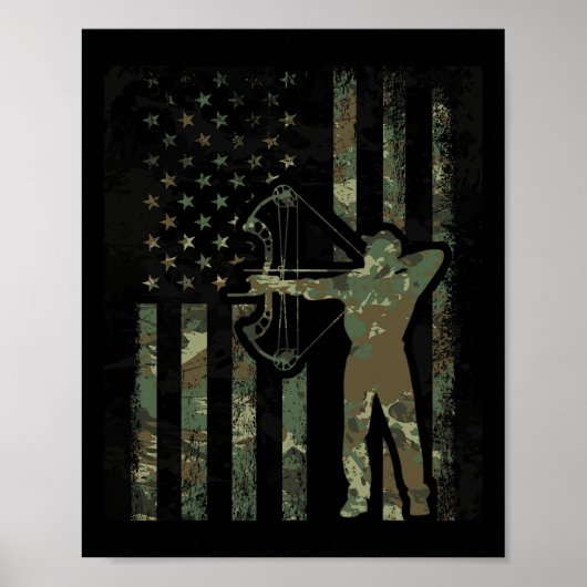 Poster Drapeau Camo Américain Chasse De Chasse De Chasse (Devant)