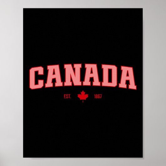 Poster Drapeau Canada Amour Rétro Fête du Canada Feuille (Devant)