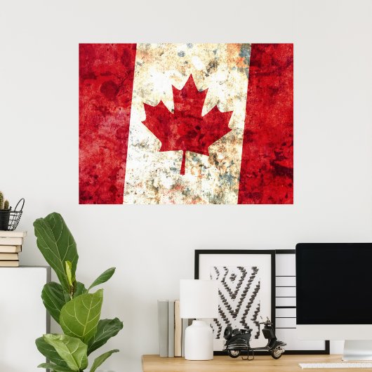 Poster Drapeau canadien (Bureau à domicile)