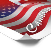 Poster Drapeau canadien-américain (Coin)