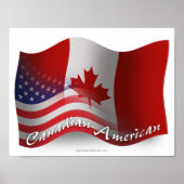 Poster Drapeau canadien-américain (Devant)