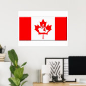 Poster Drapeau canadien et forme du pays (Bureau à domicile)