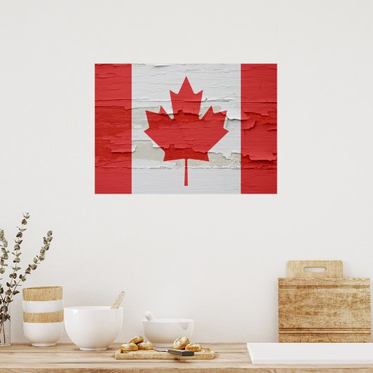 Poster Drapeau canadien Patiné (Cuisine)