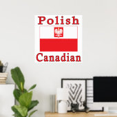 Poster Drapeau canadien polonais (Bureau à domicile)