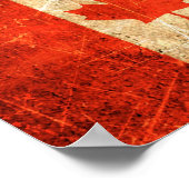 Poster Drapeau canadien Vintage rayé et usé (Coin)