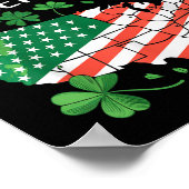 Poster Drapeau carte du trèfle américain Shamrock (Coin)