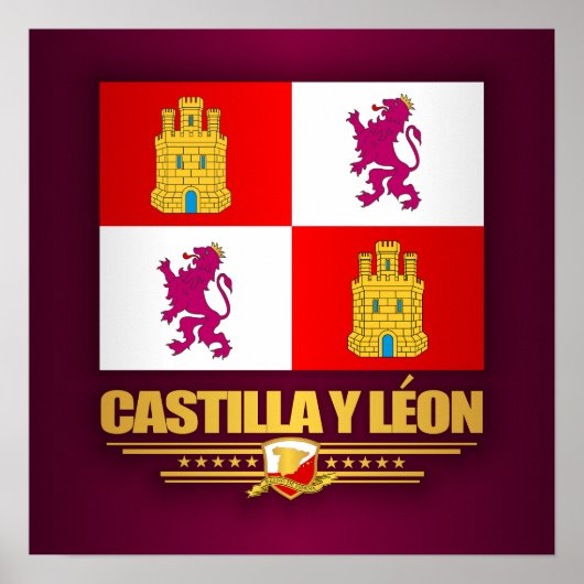 Poster Drapeau Castilla y Leon (Devant)