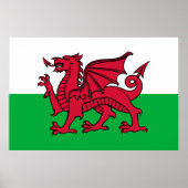 Poster Drapeau celtique du Dragon rouge du Pays de Galles (Devant)