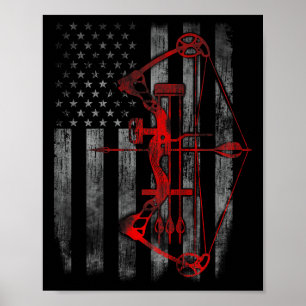 Poster Drapeau Chasse aux Bow Tir à l'arc Chasse amusante
