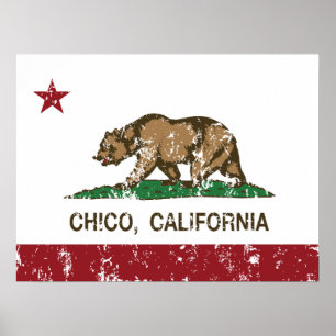 Poster Drapeau Chico d'état de la Californie