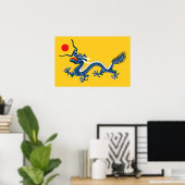 Poster Drapeau chinois de dragon Dynastie Qing (Bureau à domicile)