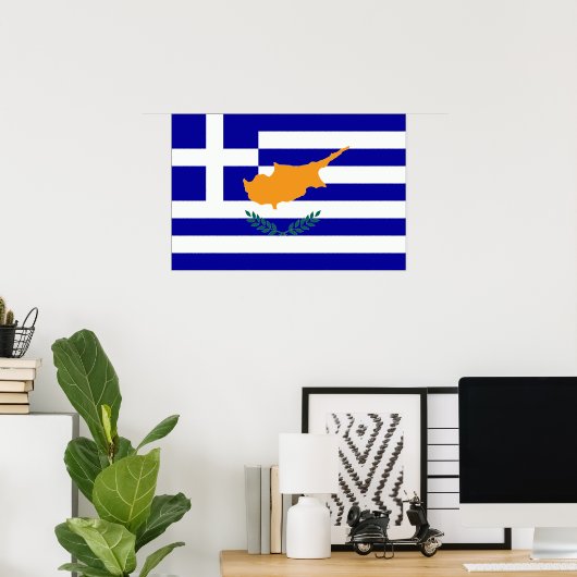Poster Drapeau chypriote grec (Bureau à domicile)