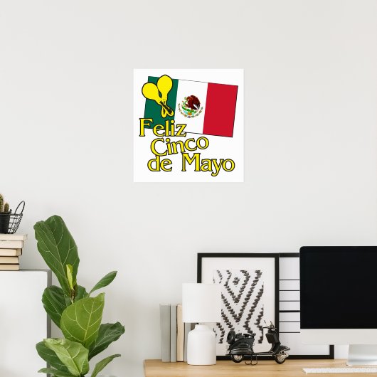 Poster Drapeau Cinco de (Bureau à domicile)