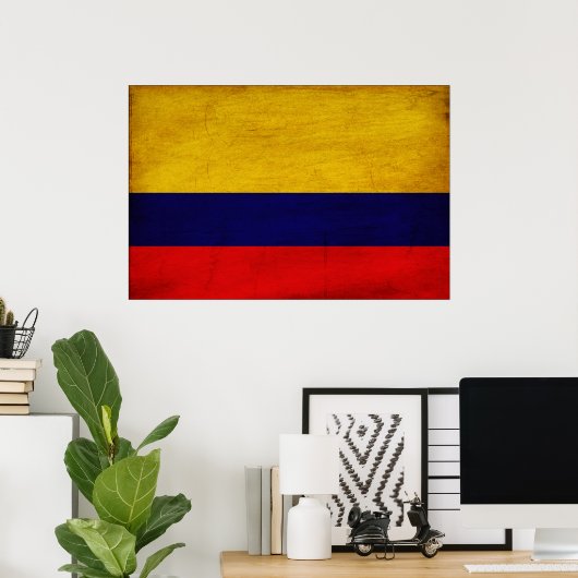 Poster Drapeau Colombie (Bureau à domicile)