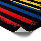 Poster Drapeau Colombien Américain Racines Colombie A (Coin)