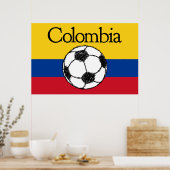 Poster Drapeau colombien avec football (Cuisine)