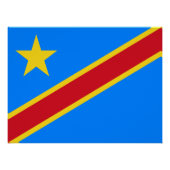 Poster Drapeau Congo Kinshasa (Devant)