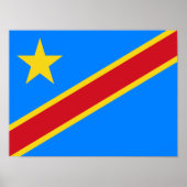 Poster Drapeau Congo Kinshasa (Devant)